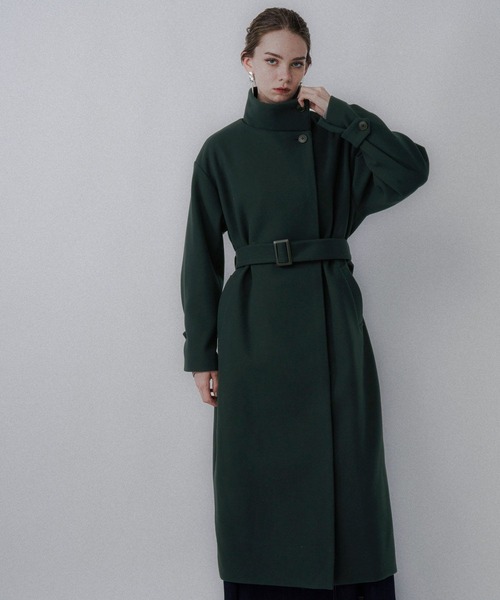 ウーリーテック2WAYスタンドロングコート(HARE)（ノーカラーコート