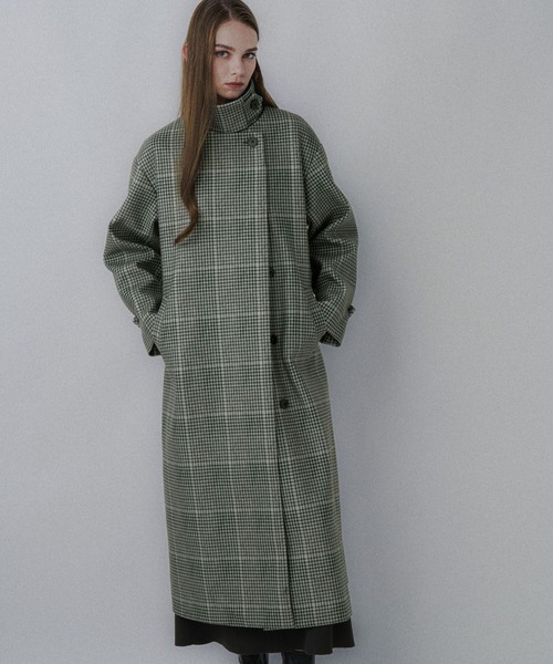 ウーリーテック2WAYスタンドロングコート(HARE)（ノーカラーコート