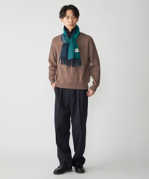 SHIPS（シップス）の「SHIPS: カシミヤ ダブルフェイス パネル マフラー（マフラー・メンズ・ブラック/ネイビー/ブラウン/ブルー・ONE SIZE）」の9枚目の写真