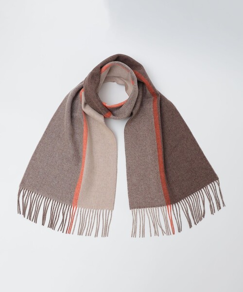 SHIPS（シップス）の「SHIPS: カシミヤ ダブルフェイス パネル マフラー（マフラー・メンズ・ブラック/ネイビー/ブラウン/ブルー・ONE SIZE）」の11枚目の写真