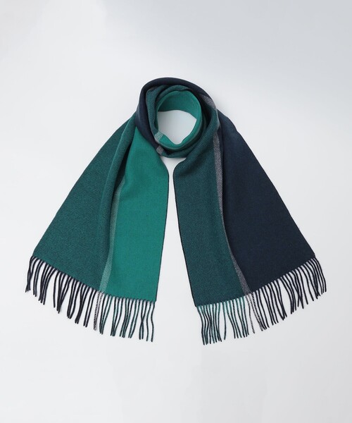 SHIPS（シップス）の「SHIPS: カシミヤ ダブルフェイス パネル マフラー（マフラー・メンズ・ブラック/ネイビー/ブラウン/ブルー・ONE SIZE）」の13枚目の写真