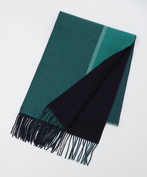 SHIPS（シップス）の「SHIPS: カシミヤ ダブルフェイス パネル マフラー（マフラー・メンズ・ブラック/ネイビー/ブラウン/ブルー・ONE SIZE）」の16枚目の写真