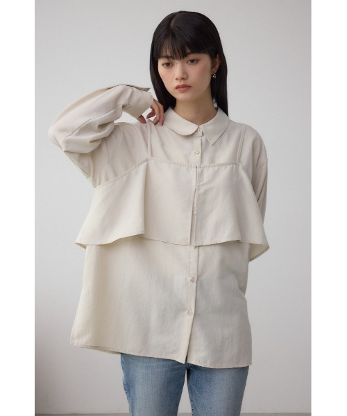 AZUL by moussy(アズールバイマウジー)の「ビスチェレイヤードシャツ(シャツ/ブラウス・レディース・チャコールグレー/キャメル/アイボリー・FREE)」の5枚目の写真