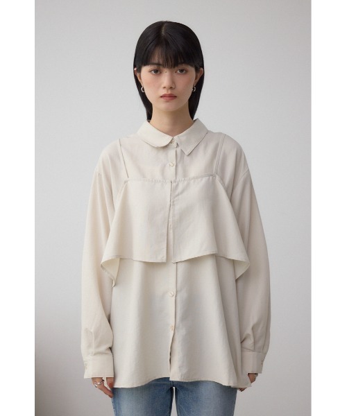 AZUL by moussy(アズールバイマウジー)の「ビスチェレイヤードシャツ(シャツ/ブラウス・レディース・チャコールグレー/キャメル/アイボリー・FREE)」の7枚目の写真