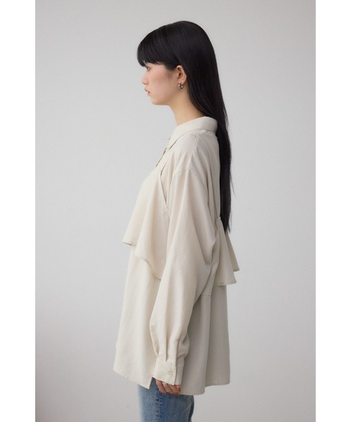 AZUL by moussy(アズールバイマウジー)の「ビスチェレイヤードシャツ(シャツ/ブラウス・レディース・チャコールグレー/キャメル/アイボリー・FREE)」の8枚目の写真