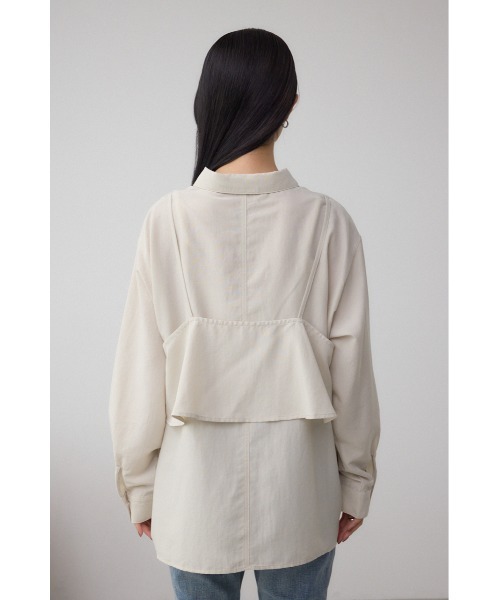 AZUL by moussy(アズールバイマウジー)の「ビスチェレイヤードシャツ(シャツ/ブラウス・レディース・チャコールグレー/キャメル/アイボリー・FREE)」の9枚目の写真