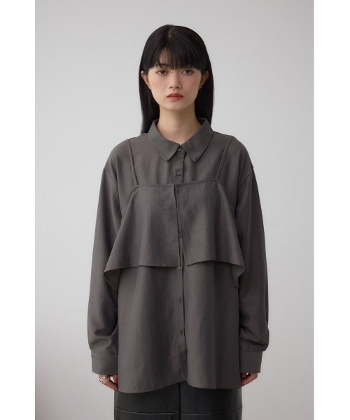 AZUL by moussy(アズールバイマウジー)の「ビスチェレイヤードシャツ(シャツ/ブラウス・レディース・チャコールグレー/キャメル/アイボリー・FREE)」の21枚目の写真