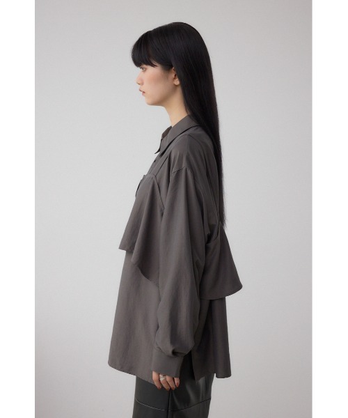 AZUL by moussy(アズールバイマウジー)の「ビスチェレイヤードシャツ(シャツ/ブラウス・レディース・チャコールグレー/キャメル/アイボリー・FREE)」の22枚目の写真