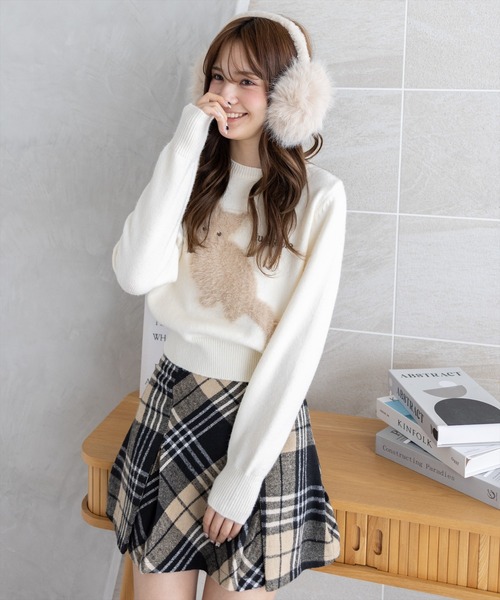 clear（クリア）の「イヤーマフラー[大人 フェミニン ガーリー]（イヤーマフ・レディース・グレイッシュベージュ/アイボリー・F）」の3枚目の写真