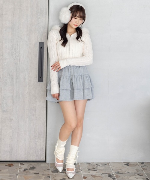 clear（クリア）の「イヤーマフラー[大人 フェミニン ガーリー]（イヤーマフ・レディース・グレイッシュベージュ/アイボリー・F）」の14枚目の写真