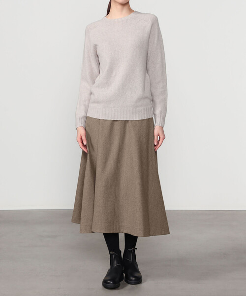 LE GLAZIK（ルグラジック）の「LE GLAZIK | ウール フレアスカート WOMEN（スカート・レディース・ベージュ/ダークネイビー/グレー・36）」の5枚目の写真