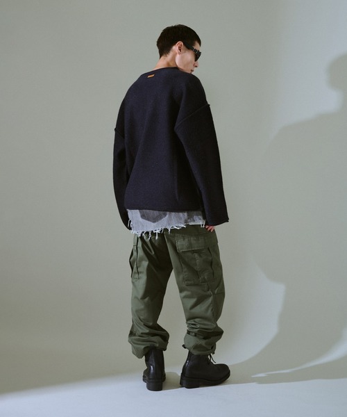 CAMPHOR WOOD（カンファーウッド）の「inside out flower motif nep sweater / インサイドアウトフラワーモチーフネップニット（ニット/セーター・メンズ・ブラック/ネイビー/ベージュ・SMALL/MEDIUM/LARGE）」の10枚目の写真