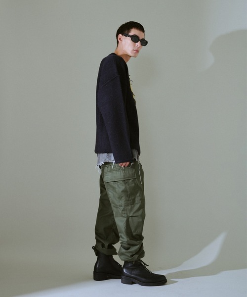 CAMPHOR WOOD（カンファーウッド）の「inside out flower motif nep sweater / インサイドアウトフラワーモチーフネップニット（ニット/セーター・メンズ・ブラック/ネイビー/ベージュ・SMALL/MEDIUM/LARGE）」の16枚目の写真