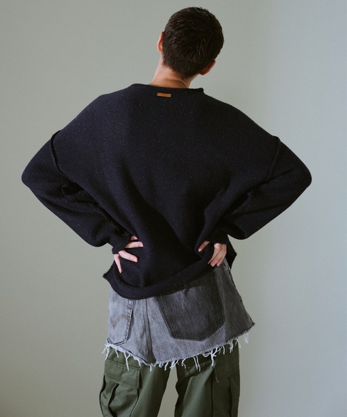 CAMPHOR WOOD（カンファーウッド）の「inside out flower motif nep sweater / インサイドアウトフラワーモチーフネップニット（ニット/セーター・メンズ・ブラック/ネイビー/ベージュ・SMALL/MEDIUM/LARGE）」の18枚目の写真