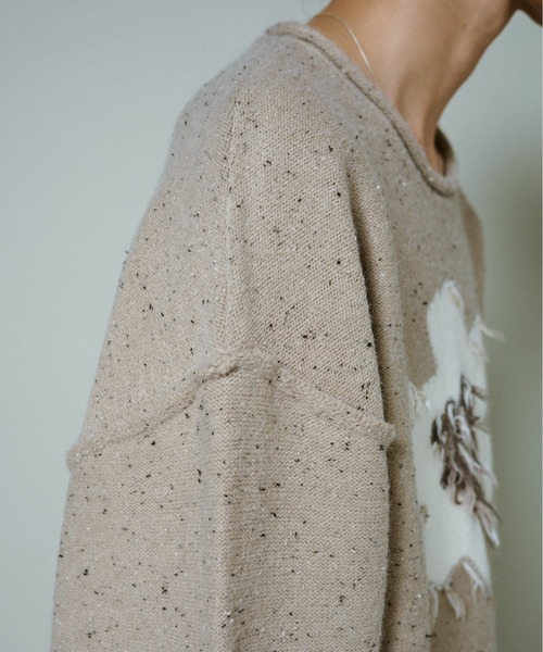 CAMPHOR WOOD（カンファーウッド）の「inside out flower motif nep sweater / インサイドアウトフラワーモチーフネップニット（ニット/セーター・メンズ・ブラック/ネイビー/ベージュ・SMALL/MEDIUM/LARGE）」の14枚目の写真