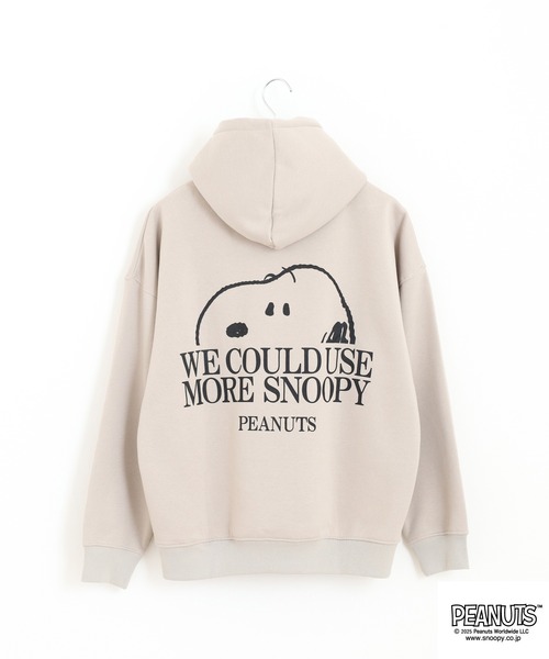 PEANUTS(ピーナッツ)の「PEANUTS スヌーピー柄裏起毛プルパーカー(パーカー・レディース・オフホワイト/グレイッシュベージュ/ブラック・M/L/LL/3L/4L/S)」の14枚目の写真