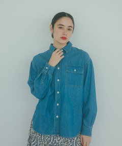 フラワー刺繍フリンジデニムシャツ（シャツ/ブラウス