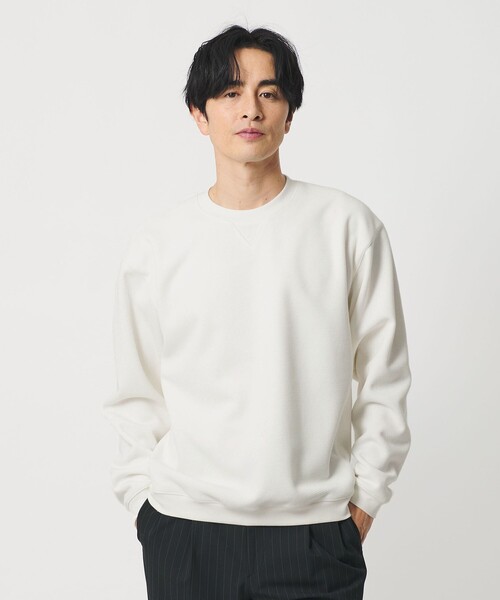 ホワイト クルーネック スウェット ウェーブ アゼ ボンディング クルーネック スウェット（スウェット