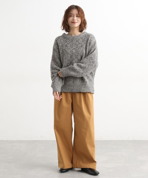 studio CLIP（スタディオクリップ）の「5ゲージダブルフロントブークレリボンニットカーディガン（ニット/セーター・レディース・ブルー/グレー/ブラウン・FREE）」の15枚目の写真