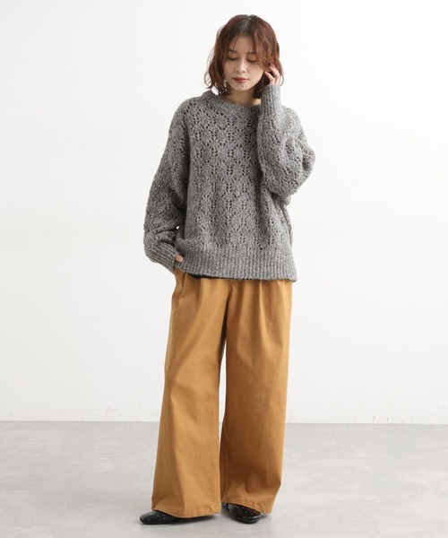 studio CLIP（スタディオクリップ）の「5ゲージダブルフロントブークレリボンニットカーディガン（ニット/セーター・レディース・ブルー/グレー/ブラウン・FREE）」の16枚目の写真