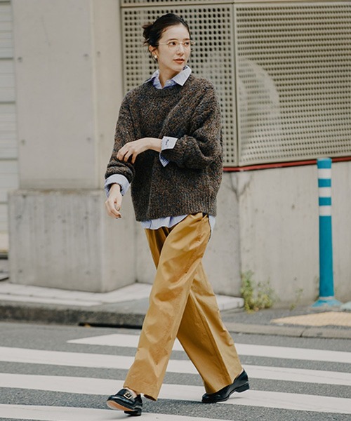 studio CLIP（スタディオクリップ）の「5ゲージダブルフロントブークレリボンニットカーディガン（ニット/セーター・レディース・ブルー/グレー/ブラウン・FREE）」の19枚目の写真