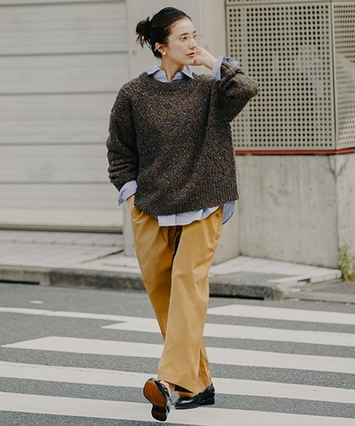 studio CLIP（スタディオクリップ）の「5ゲージダブルフロントブークレリボンニットカーディガン（ニット/セーター・レディース・ブルー/グレー/ブラウン・FREE）」の20枚目の写真