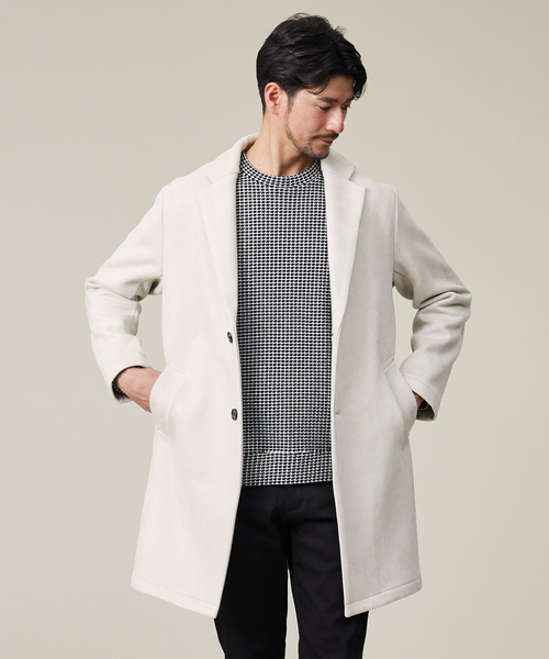 スエードライク】ボンディング チェスターコート（チェスターコート