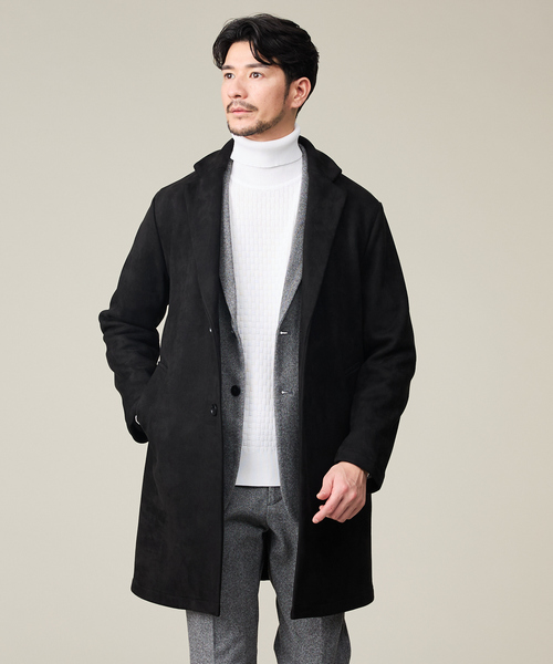 スエードライク】ボンディング チェスターコート（チェスターコート