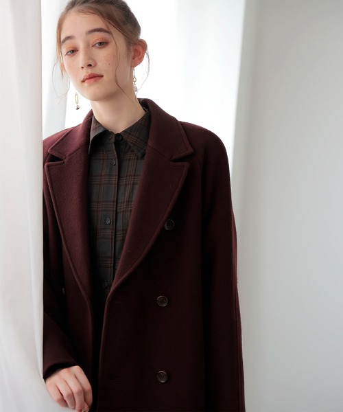 Jines(ジネス)の「シャルムビーバーロングコート(その他アウター・レディース・ネイビー/ボルドー・38)」の10枚目の写真