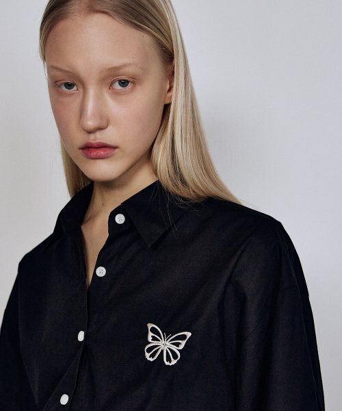 NICK&NICOLE（ニックアンドニコール）の「OVERFIT PAPER COTTON BUTTERFLY SHIRT_BLACK（シャツ/ブラウス・レディース・その他・FREE）」の7枚目の写真