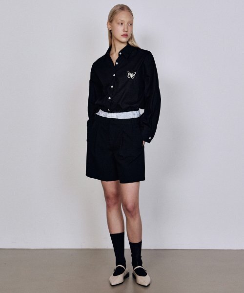 NICK&NICOLE（ニックアンドニコール）の「OVERFIT PAPER COTTON BUTTERFLY SHIRT_BLACK（シャツ/ブラウス・レディース・その他・FREE）」の3枚目の写真
