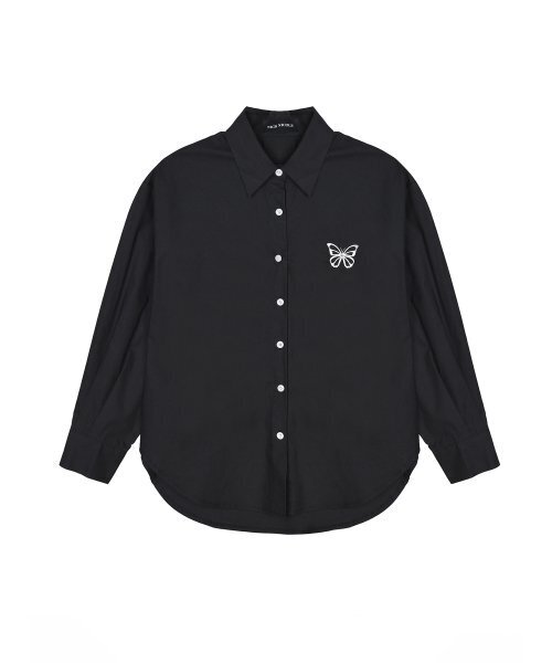NICK&NICOLE（ニックアンドニコール）の「OVERFIT PAPER COTTON BUTTERFLY SHIRT_BLACK（シャツ/ブラウス・レディース・その他・FREE）」の4枚目の写真