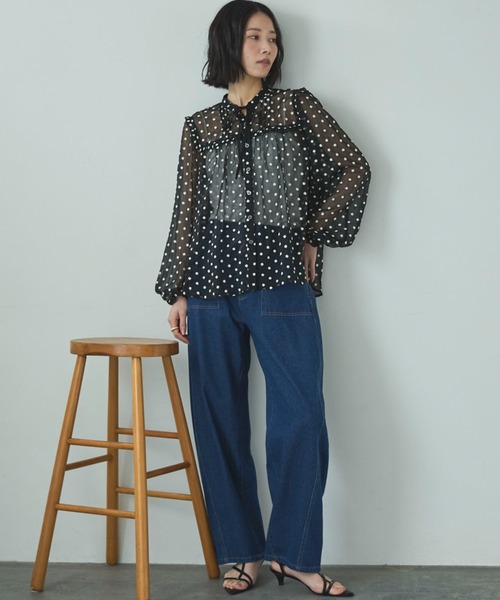 Doux archives(ドゥアルシーヴ)の「カーブベイカーデニムパンツ(デニムパンツ・レディース・ネイビー/サックスブルー・SMALL/MEDIUM)」の5枚目の写真