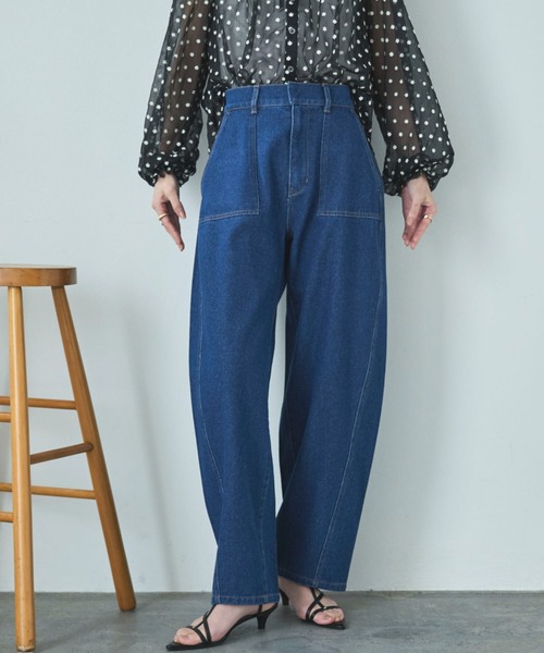 Doux archives(ドゥアルシーヴ)の「カーブベイカーデニムパンツ(デニムパンツ・レディース・ネイビー/サックスブルー・SMALL/MEDIUM)」の11枚目の写真