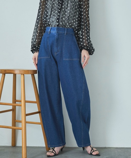 Doux archives(ドゥアルシーヴ)の「カーブベイカーデニムパンツ(デニムパンツ・レディース・ネイビー/サックスブルー・SMALL/MEDIUM)」の12枚目の写真