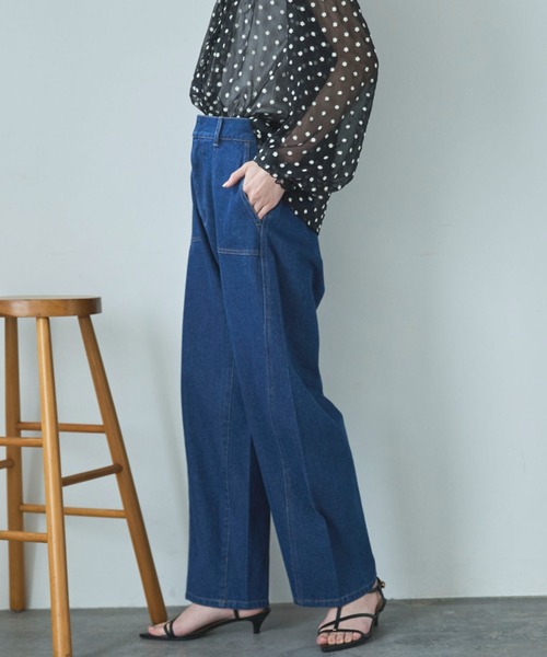 Doux archives(ドゥアルシーヴ)の「カーブベイカーデニムパンツ(デニムパンツ・レディース・ネイビー/サックスブルー・SMALL/MEDIUM)」の14枚目の写真