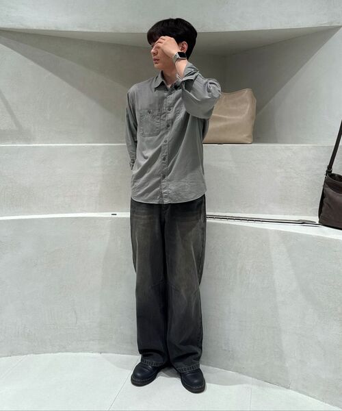 INSILENCE（インサイロンス）の「ガーメントダイ ワークシャツ オリーブ（シャツ/ブラウス・レディース・その他・SMALL/MEDIUM/LARGE）」の7枚目の写真