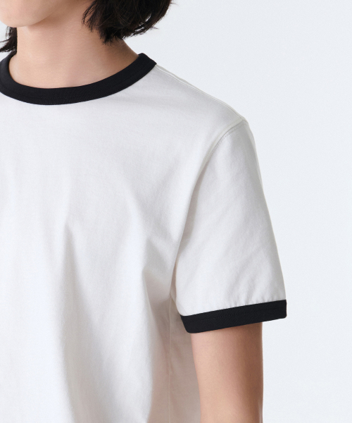 MUSINSA STANDARD（ムシンサスタンダード）の「クラシックリングティーシャツ [クリーム]（Tシャツ/カットソー・メンズ・その他・LARGE/X-LARGE/SMALL/MEDIUM/XX-LARGE/XXX-LARGE）」の4枚目の写真