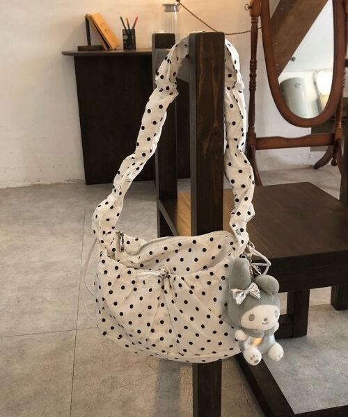THE GREEN LAB（ザグリーンラボ）の「スクランチゴムドットバッグ [アイボリー]（ショルダーバッグ・レディース・その他・ONE SIZE）」の21枚目の写真