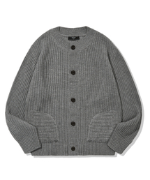 TRILLION（トリリオン）の「Washable Button Up Crew Neck Cardigan Knit (MELANGE GRAY)（カーディガン/ボレロ）」