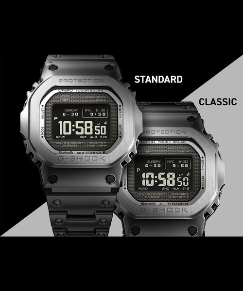 G-SHOCK デジタル腕時計 シルバー/ブラック 箱付き フルメタル / スマートフォンリンク&電波ソーラー / GMW-BZ5000D-1JF