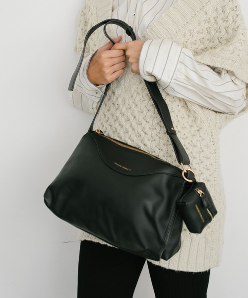 THEATRE PRODUCTS（シアタープロダクツ）の「レザレットポーチ付きショルダーバッグL（ショルダーバッグ・レディース・ブラウン/ブラック・FREE）」の2枚目の写真