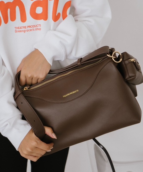 THEATRE PRODUCTS（シアタープロダクツ）の「レザレットポーチ付きショルダーバッグL（ショルダーバッグ・レディース・ブラウン/ブラック・FREE）」の10枚目の写真