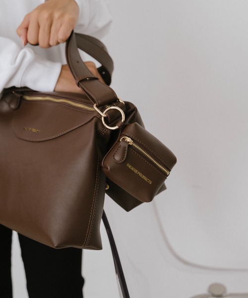 THEATRE PRODUCTS（シアタープロダクツ）の「レザレットポーチ付きショルダーバッグL（ショルダーバッグ・レディース・ブラウン/ブラック・FREE）」の12枚目の写真