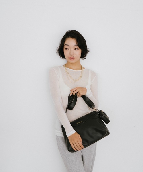 THEATRE PRODUCTS（シアタープロダクツ）の「レザレットポーチ付きショルダーバッグL（ショルダーバッグ・レディース・ブラウン/ブラック・FREE）」の18枚目の写真