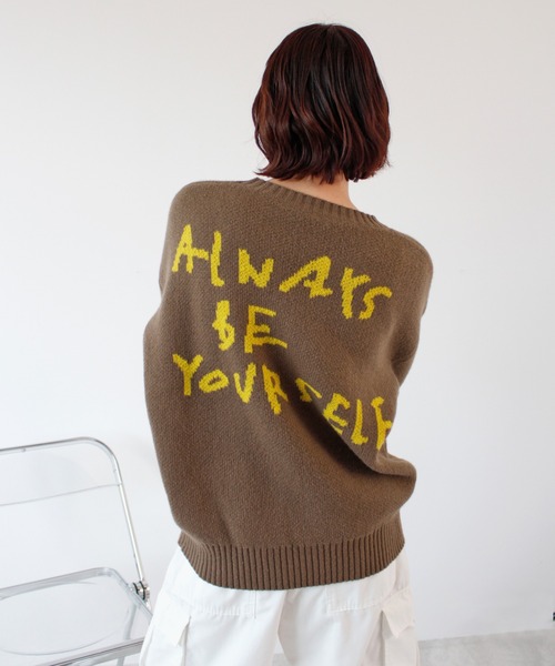 ABYS(アビス)の「バックロゴニットトップス(ニット/セーター・レディース・ネイビー/ブラウン/グレー・FREE)」の7枚目の写真