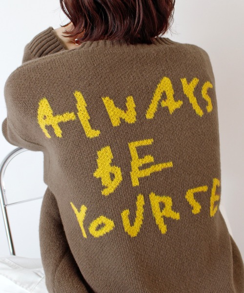 ABYS(アビス)の「バックロゴニットトップス(ニット/セーター・レディース・ネイビー/ブラウン/グレー・FREE)」の9枚目の写真