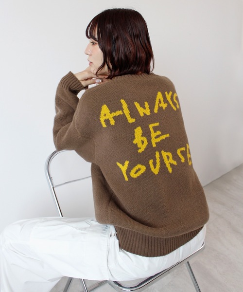 ABYS(アビス)の「バックロゴニットトップス(ニット/セーター・レディース・ネイビー/ブラウン/グレー・FREE)」の10枚目の写真