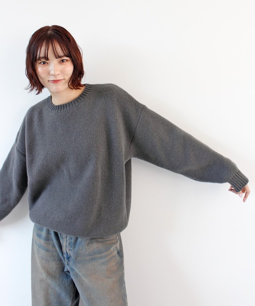 ABYS(アビス)の「バックロゴニットトップス(ニット/セーター・レディース・ネイビー/ブラウン/グレー・FREE)」の14枚目の写真