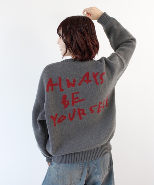 ABYS(アビス)の「バックロゴニットトップス(ニット/セーター・レディース・ネイビー/ブラウン/グレー・FREE)」の18枚目の写真